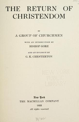 The Return of Christendom