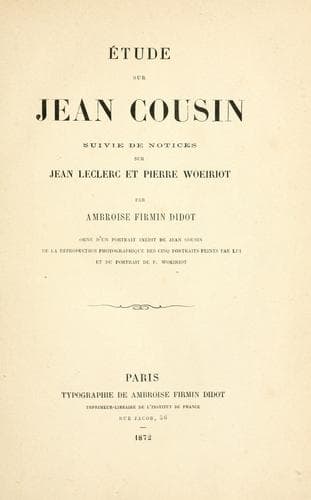 Étude sur Jean Cousin
