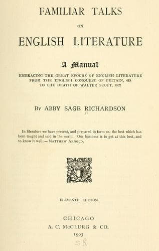 Familiar talks on English literature