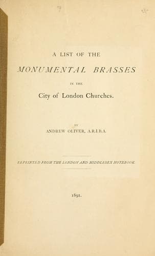 A list of monumental brasses in the City of London churches