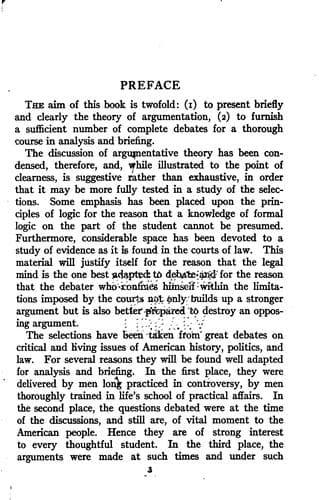 Argumentation and debate