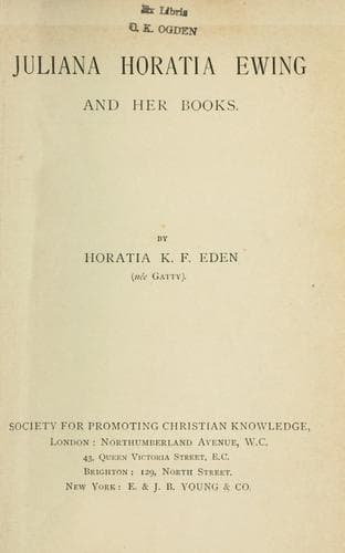 Juliana Horatia Ewing and her books