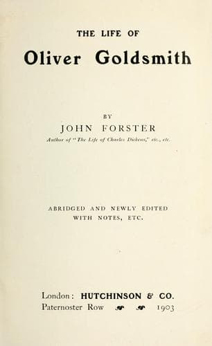 The life of Oliver Goldsmith