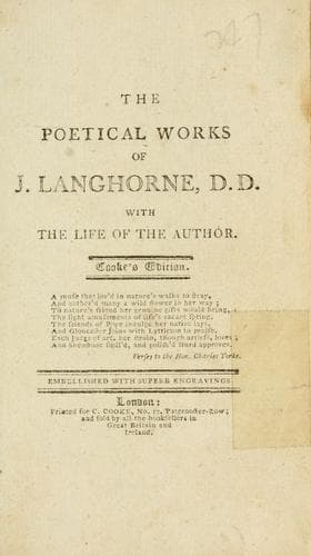 The poetical works of John Langhorne