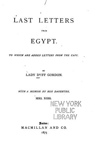Last letters from Egypt