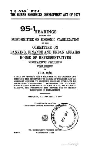 Human Resources Development Act of 1977: Hearing Before the Subcommittee on ...