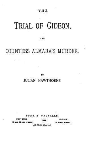 The Trial of Gideon: And Countess Almara's Murder