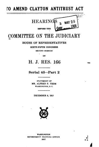 To amend Clayton Antitrust Act