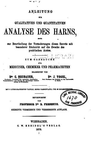 Anleitung zur Qualitativen und quantitativen Analyse des Harns: Sowie zur Beurtheilung der ..