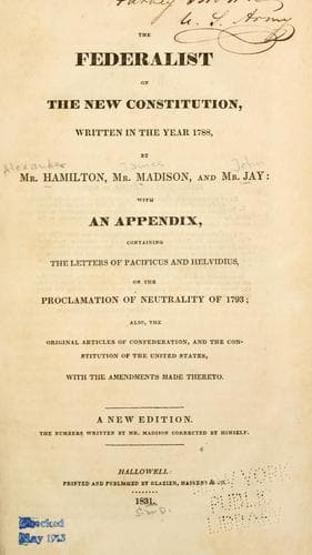 The Federalist on the new constitution