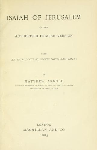 Isaiah of Jerusalem in the authorised English version, with an introd., corrections, and notes