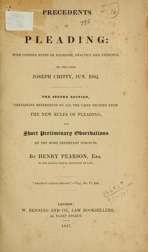Precedents in pleading