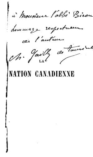 La nation canadienne: étude historique sur les populations françaises du Nord de l'Amérique