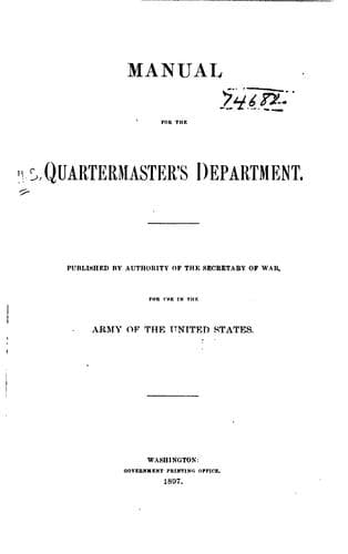 Manual for the Quartermaster's Department