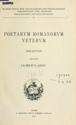 Poetarum romanorum veterum reliquiae