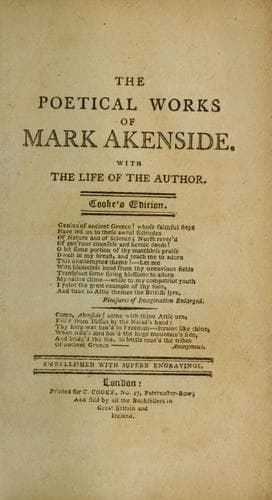The poetical works of Mark Akenside