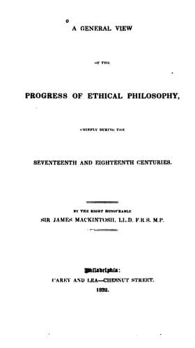 A general view of the progress of ethical philosophy