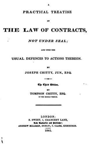 A practical treatise on the law of contracts, not under seal