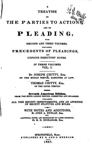 A treatise on the parties to actions, and on pleading