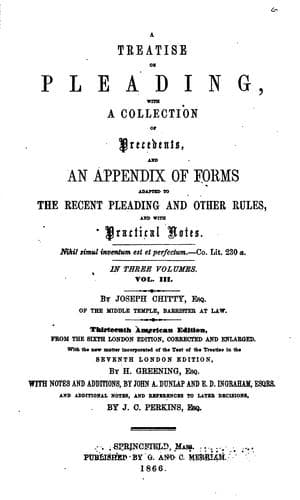 A treatise on pleading, and parties to actions