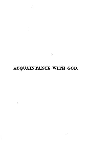 A guide to acquaintance with God