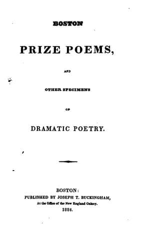 Boston Prize Poems, and Other Specimens of Dramatic Poetry