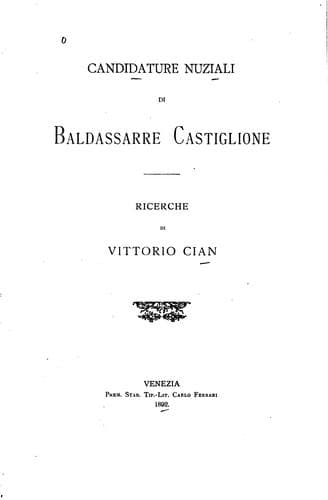 Candidature nuziale di Baldassarre Castiglione: ricerche