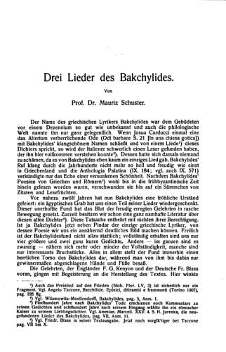 Drei Lieder des Bakchylides