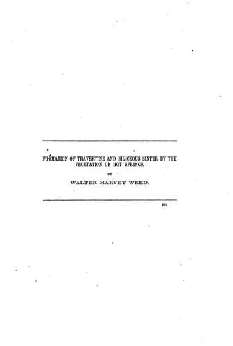 The Formation of Travertine and Siliceous Sinter by the Vegetation of Hot ..