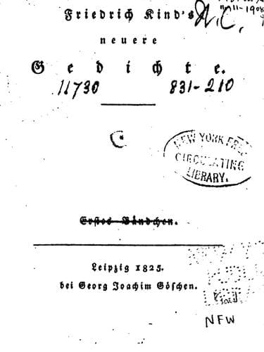 Friedrich Kind's neuere Gedichte