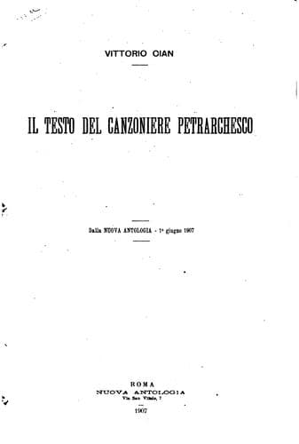 Il testo del Canzoniere Petrarchesco