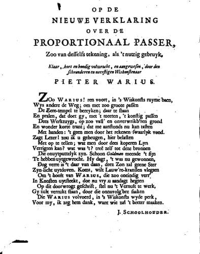 Nieuwe verklaring over de proportianaal passer: waar in aangewesen word, hoe dezelve is te ...