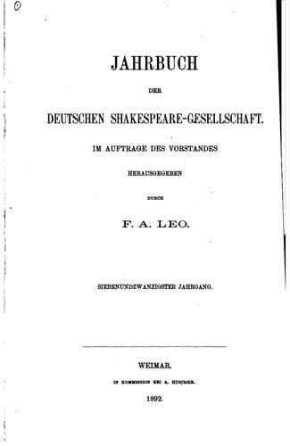 Jahrbuch der Deutschen Shakespeare-Gesellschaft