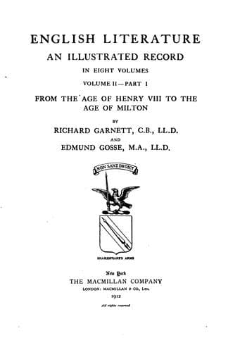 English Literature an Illustrated Record