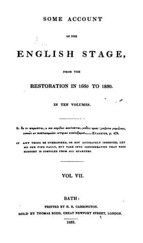 Some account of the English stage from the Restoration in 1660 to 1830