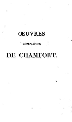 Oeuvres completes de Chamfort