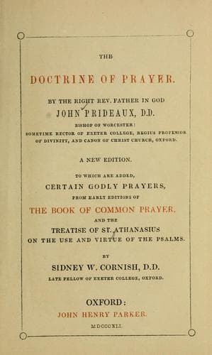 The doctrine of prayer