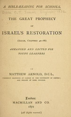The great prophecy of Israel's restoration