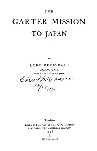 The Garter Mission to Japan