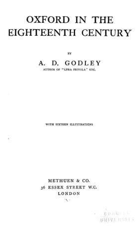 Oxford in the eighteenth century