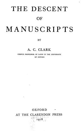 The descent of manuscripts