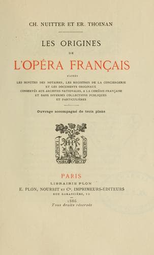 Les origines de l'Opéra français