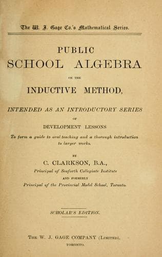 Public School Algebra on the Inductive Method