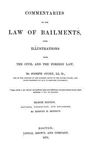 Commentaries on the law of bailments