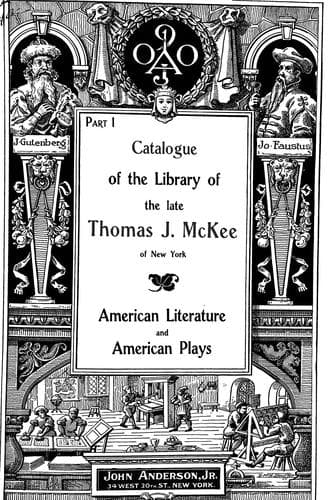 Catalogue of the library of the late Thomas Jefferson McKee ...