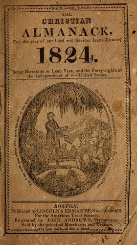The Christian almanack, For the year of our Lord and Saviour Jesus Christ, 1824