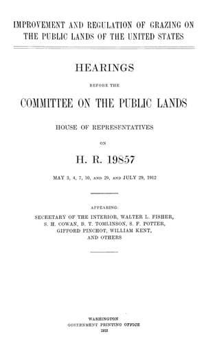 Improvement and regulation of grazing on the public lands of the United States