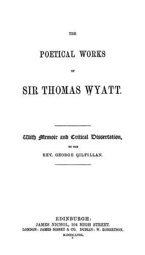 The poetical works of Sir Thomas Wyatt