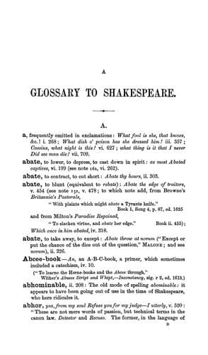 A glossary to the works of William Shakespeare