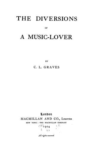 The diversions of a music-lover